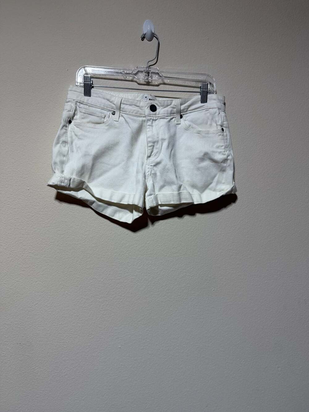 PAIGE Denim Jimmy Jimmy White Cuffed Denim Shorts Size 28